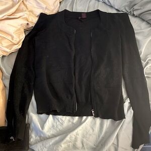 cute black zip-up cardigan